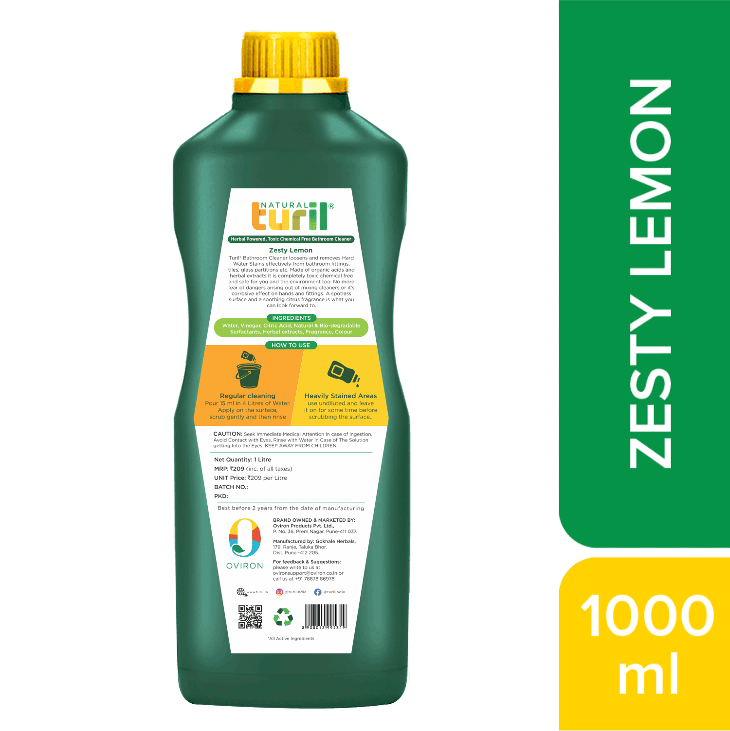 Turil Bathroom Cleaner - Zesty Lemon fragrance - Image 2